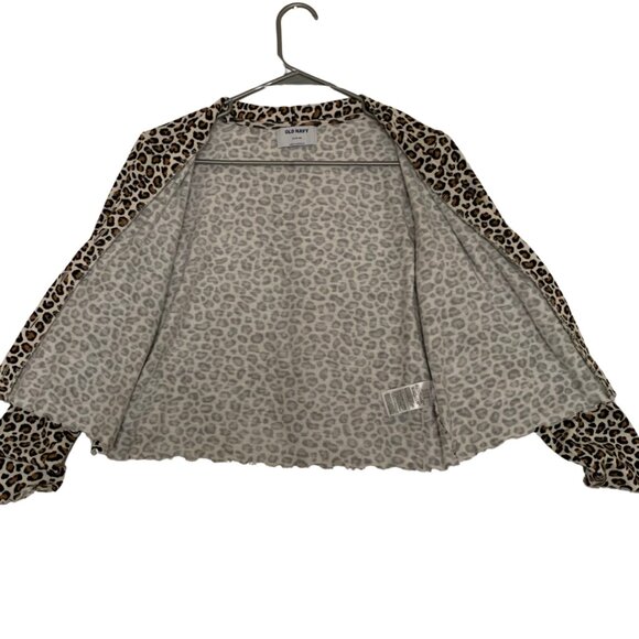 Old Navy Leopard Animal Print Long Sleeve Bolero Cardigan - Picture 2 of 9